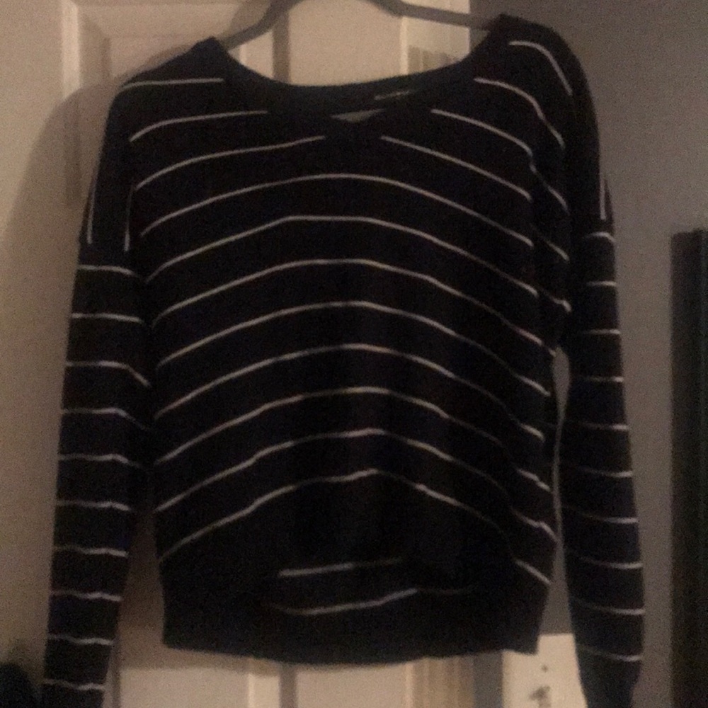 Brandy Melville blue and white striped sweater